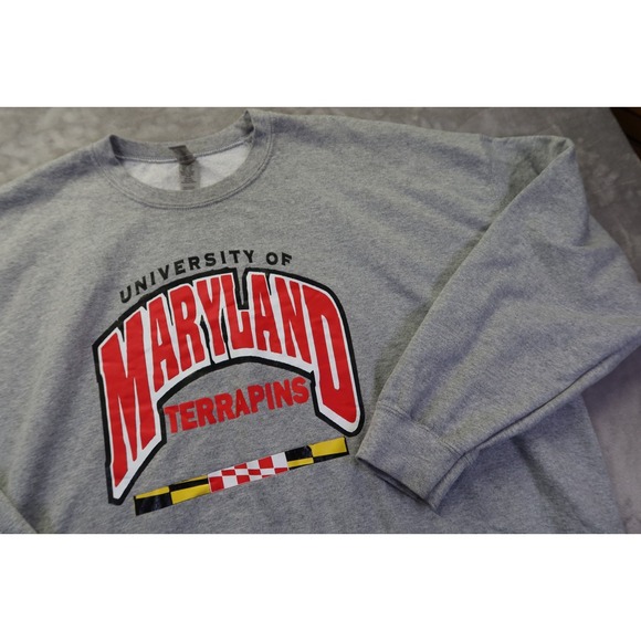 University of Maryland Terrapins Gray Crew Neck Sweatshirt Men's Size 3XL NCAA - Picture 1 of 7